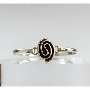 Taxco Mexico Sterling Silver Artisan Made Swirly Artisan Vintage Bangle Bracelet